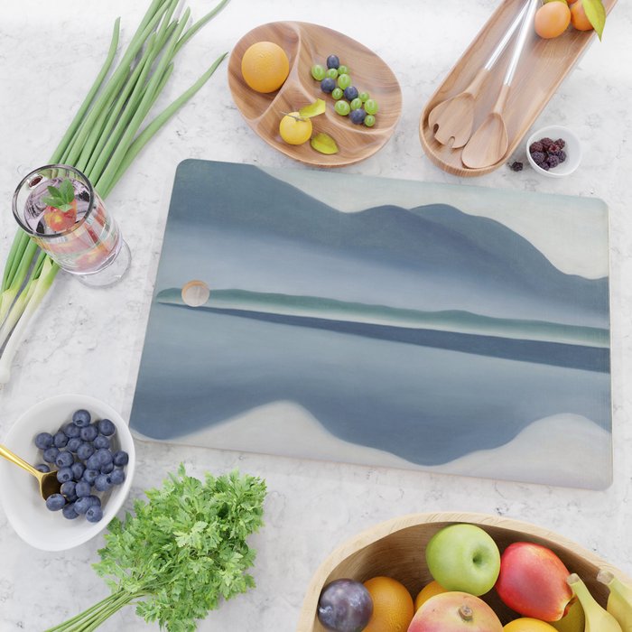 Georgia O'Keeffe  lake george formerly reflection seascape Cutting Board Gallery Image 2