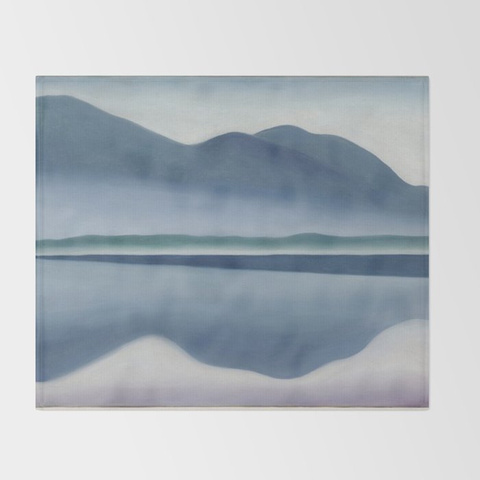 Georgia O'Keeffe  lake george formerly reflection seascape Throw Blanket Gallery Image 2