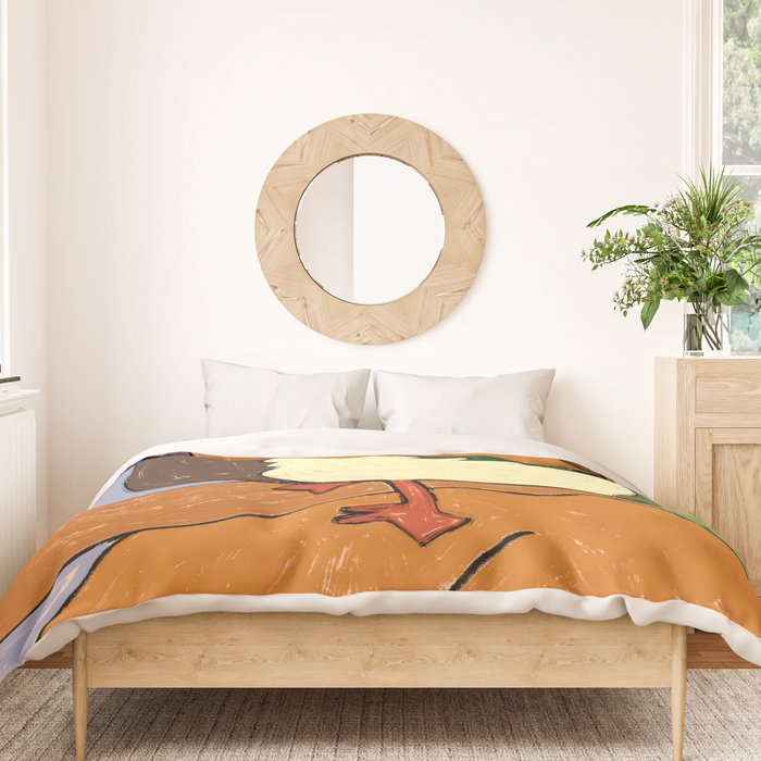 The Girl And The Green Headed Goose Duvet Cover Gallery Image 3