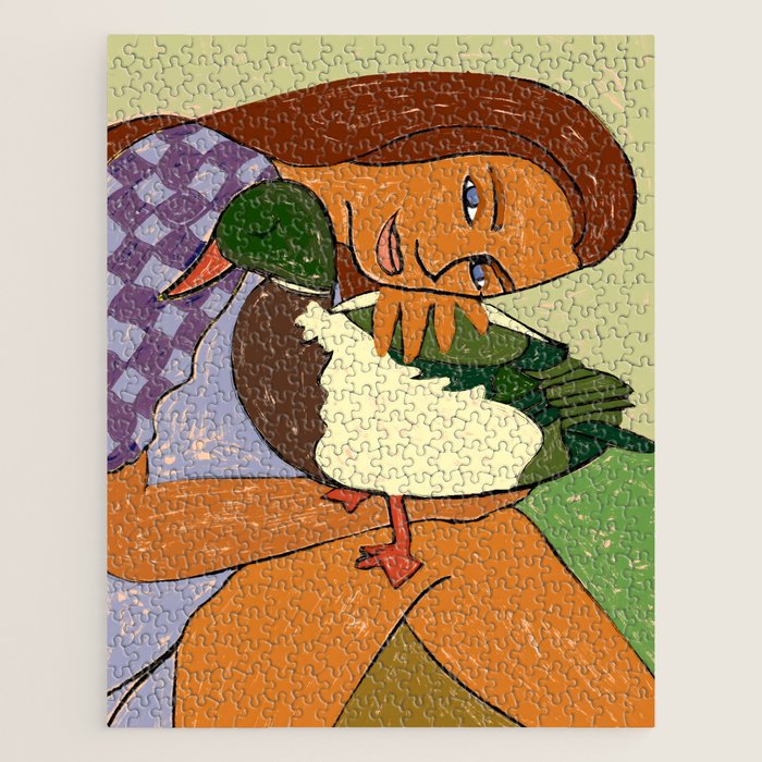 The Girl And The Green Headed Goose Jigsaw Puzzle Gallery Image 1