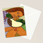 The Girl And The Green Headed Goose Stationery Card Gallery Image 2
