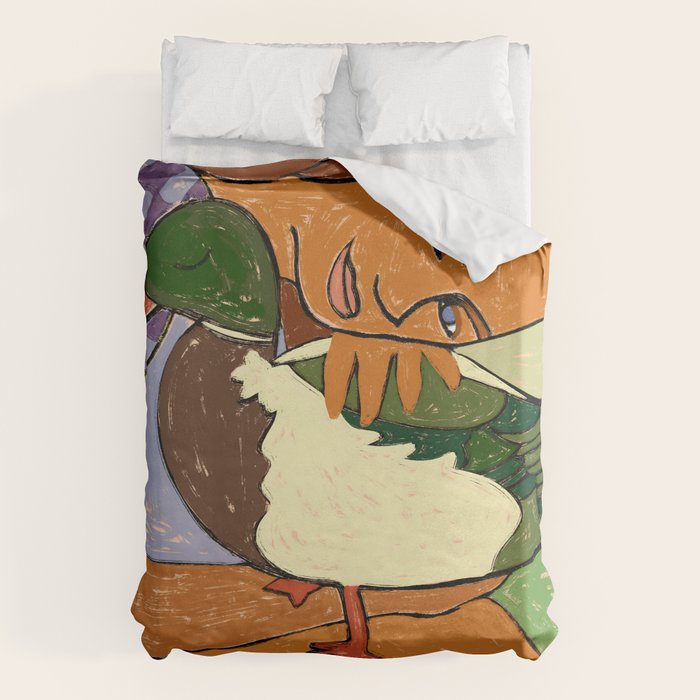 The Girl And The Green Headed Goose Duvet Cover Gallery Image 6