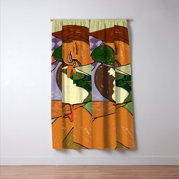 The Girl And The Green Headed Goose Window Curtain Gallery Image 3