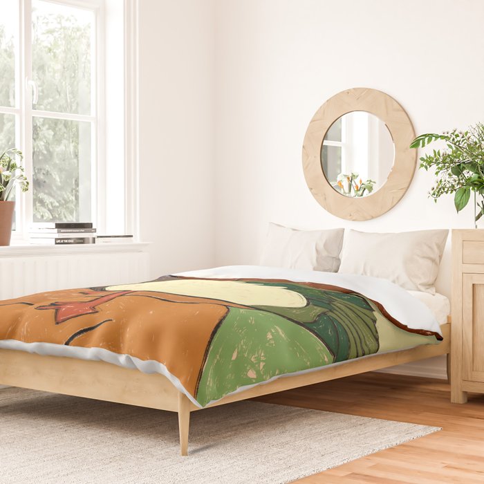 The Girl And The Green Headed Goose Duvet Cover Gallery Image 2