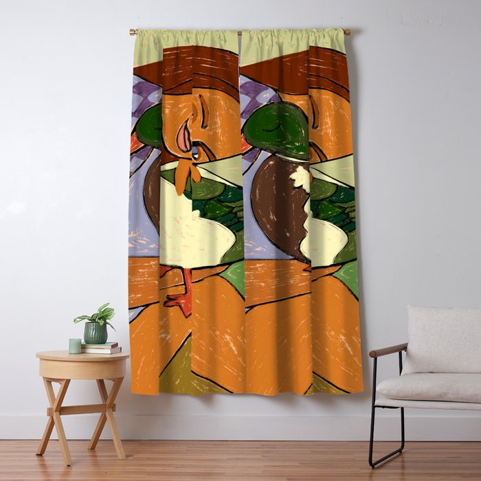The Girl And The Green Headed Goose Window Curtain Gallery Image 1