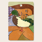 The Girl And The Green Headed Goose Cutting Board Gallery Image 1