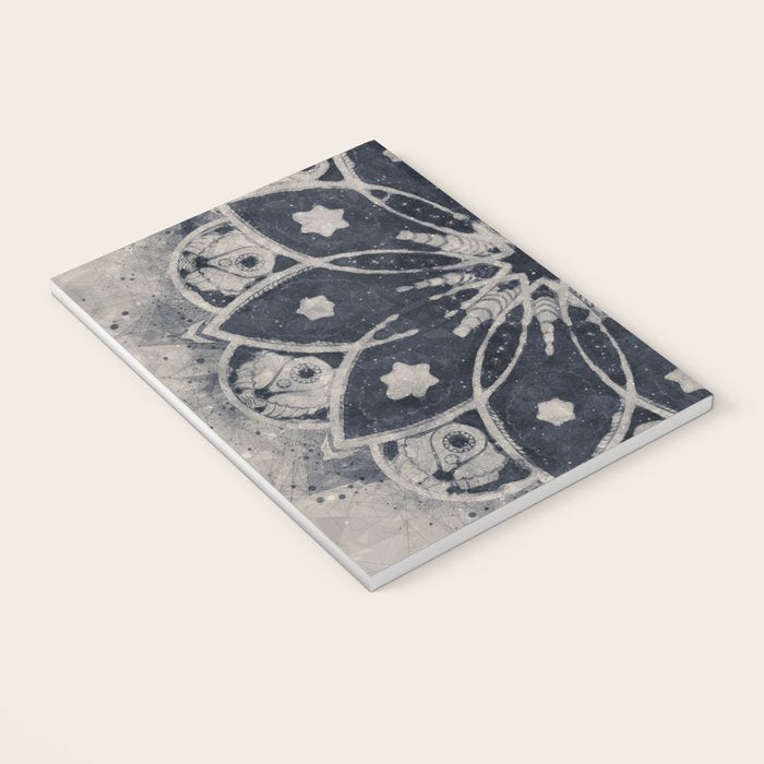 Mandala, Flower, Indigo Blue, Boho Art Notebook Gallery Image 3