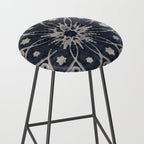Mandala, Flower, Indigo Blue, Boho Art Stool Gallery Image 2