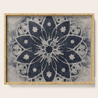 Mandala, Flower, Indigo Blue, Boho Art Serving Tray Gallery Image 1