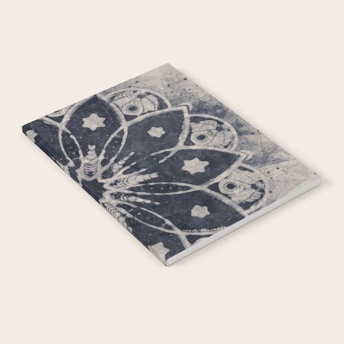Mandala, Flower, Indigo Blue, Boho Art Notebook Gallery Image 2