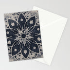 Mandala, Flower, Indigo Blue, Boho Art Stationery Card Gallery Image 2