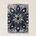 Mandala, Flower, Indigo Blue, Boho Art Stationery Card Gallery Image 2