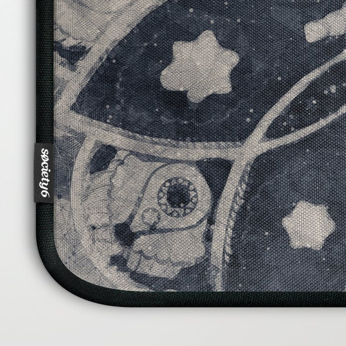Mandala, Flower, Indigo Blue, Boho Art Laptop Sleeve Gallery Image 3