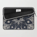 Mandala, Flower, Indigo Blue, Boho Art Laptop Sleeve Gallery Image 2