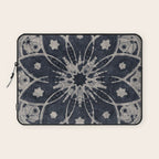 Mandala, Flower, Indigo Blue, Boho Art Laptop Sleeve Gallery Image 1