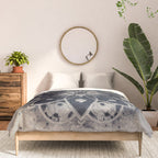 Mandala, Flower, Indigo Blue, Boho Art Comforter Gallery Image 3