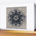Mandala, Flower, Indigo Blue, Boho Art Wall Mural Gallery Image 2