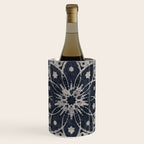 Mandala, Flower, Indigo Blue, Boho Art Wine Chiller Gallery Image 1