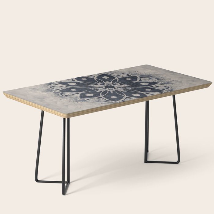 Mandala, Flower, Indigo Blue, Boho Art Coffee Table Gallery Image 1