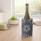Mandala, Flower, Indigo Blue, Boho Art Wine Chiller Gallery Image 4