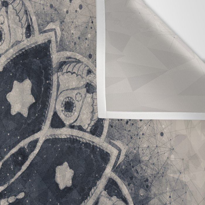Mandala, Flower, Indigo Blue, Boho Art Wall Tapestry Gallery Image 3