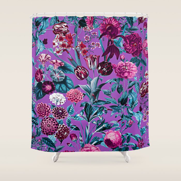 Romantic Floral Pattern Shower Curtain Gallery Image 1
