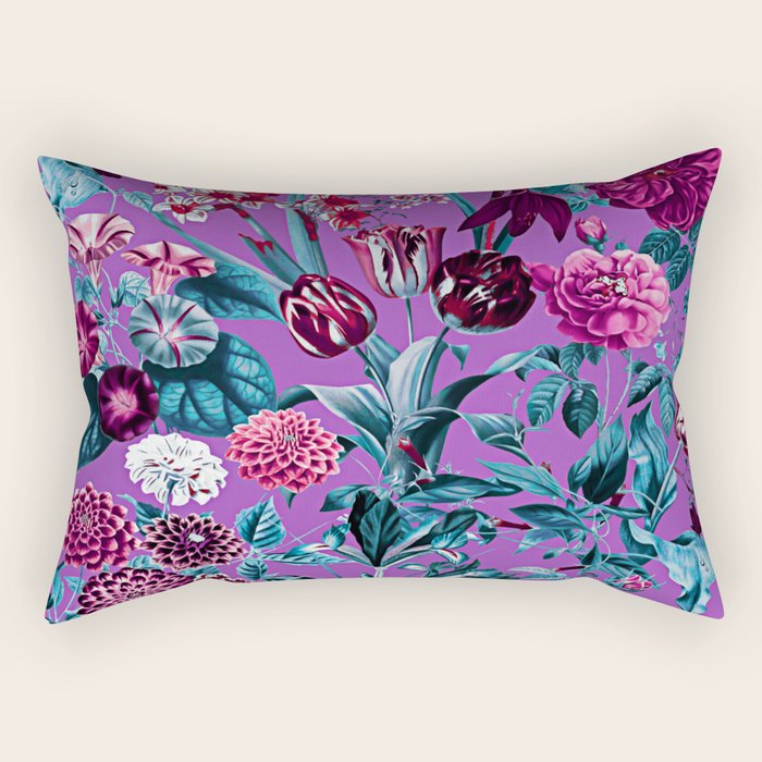 Romantic Floral Pattern Rectangular Pillow Gallery Image 1