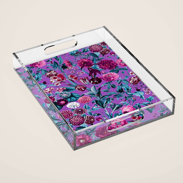 Romantic Floral Pattern Acrylic Tray Gallery Image 1