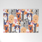 Funny diverse dog crowd character cartoon background Welcome Mat Gallery Image 1
