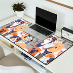 Funny diverse dog crowd character cartoon background Desk Mat Gallery Image 2