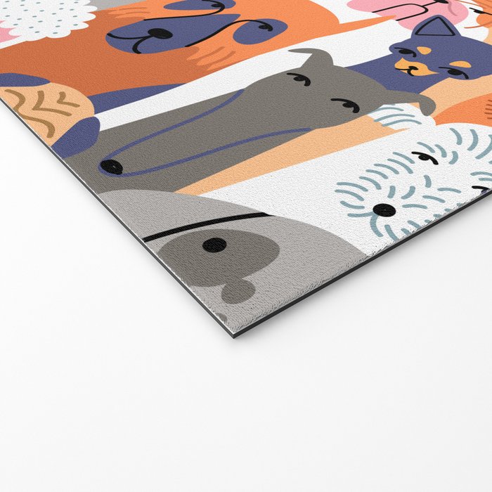 Funny diverse dog crowd character cartoon background Welcome Mat Gallery Image 2