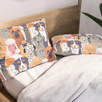 Funny diverse dog crowd character cartoon background Pillow Sham Gallery Image 2