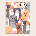 Funny diverse dog crowd character cartoon background Notebook Gallery Image 4