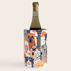 Funny diverse dog crowd character cartoon background Wine Chiller Gallery Image 1