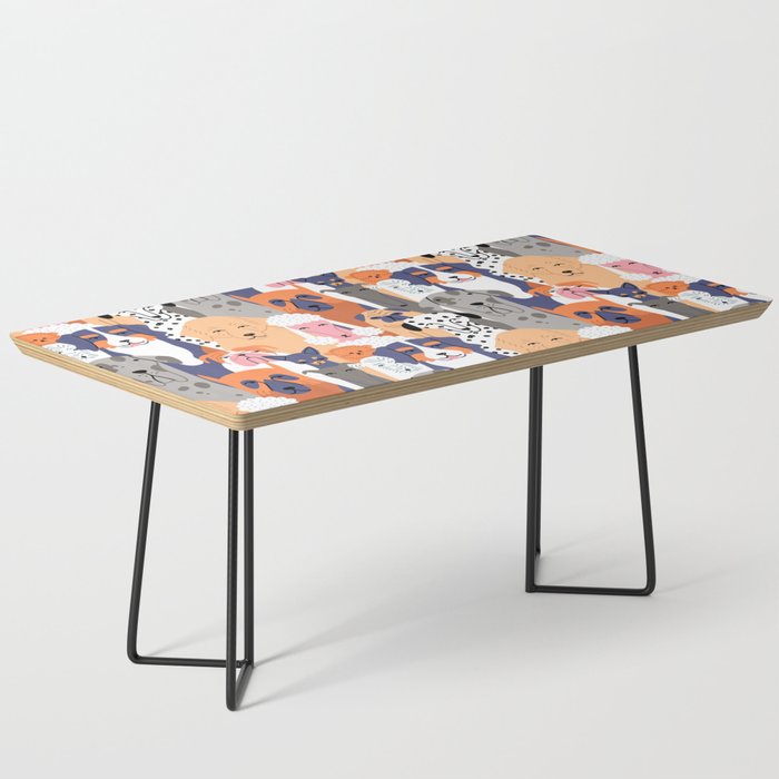 Funny diverse dog crowd character cartoon background Coffee Table Gallery Image 1