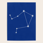 Libra Zodiac Star Constellation Line Art Dark Blue Poster Gallery Image 4