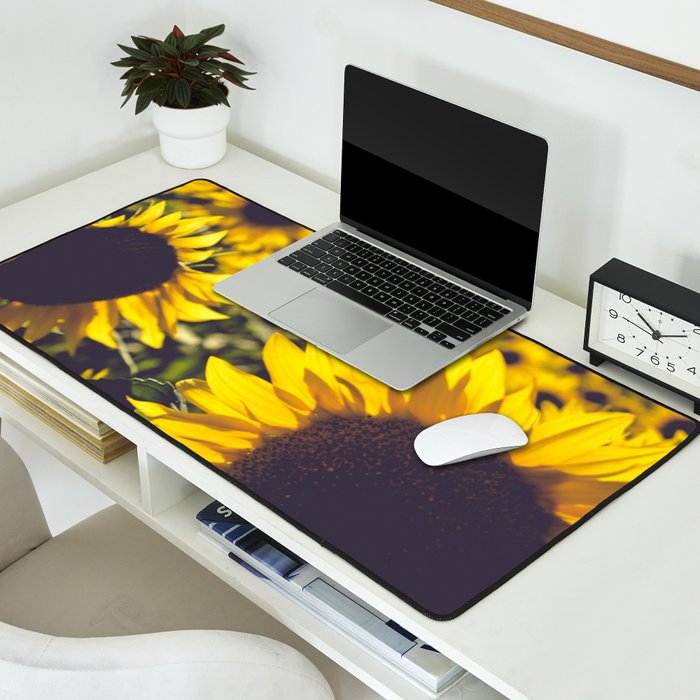 Summer Sunflower Love - boho flower photography Desk Mat Gallery Image 2
