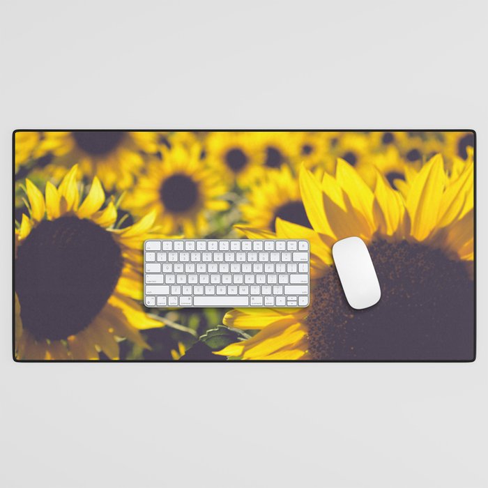 Summer Sunflower Love - boho flower photography Desk Mat Gallery Image 1