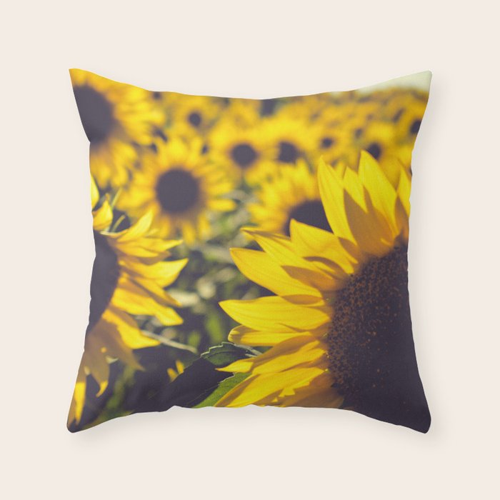 Summer Sunflower Love - boho flower photography Throw Pillow Gallery Image 6