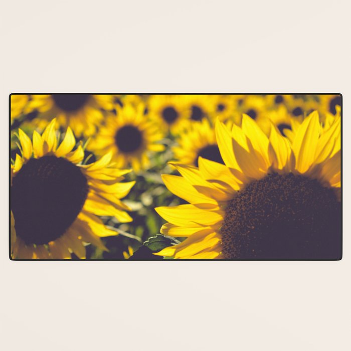 Summer Sunflower Love - boho flower photography Desk Mat Gallery Image 3