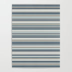 Fine Stripes Pattern in Neutral Blue Gray Tones Poster Gallery Image 4