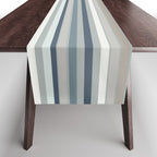 Fine Stripes Pattern in Neutral Blue Gray Tones Table Runner Gallery Image 1