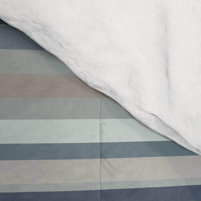 Fine Stripes Pattern in Neutral Blue Gray Tones Comforter Gallery Image 4