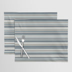 Fine Stripes Pattern in Neutral Blue Gray Tones Placemat Gallery Image 1