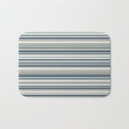 Fine Stripes Pattern in Neutral Blue Gray Tones Bath Mat Gallery Image 1