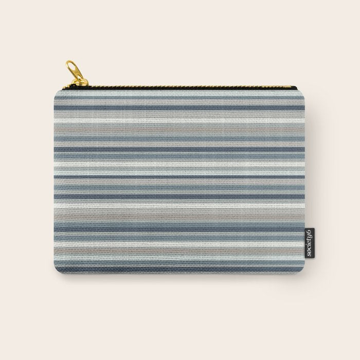 Fine Stripes Pattern in Neutral Blue Gray Tones Carry All Pouch Gallery Image 1