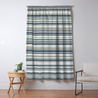 Fine Stripes Pattern in Neutral Blue Gray Tones Window Curtain Gallery Image 5
