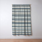 Fine Stripes Pattern in Neutral Blue Gray Tones Window Curtain Gallery Image 3