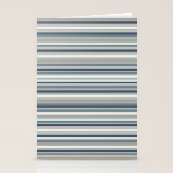 Fine Stripes Pattern in Neutral Blue Gray Tones Stationery Card Gallery Image 1