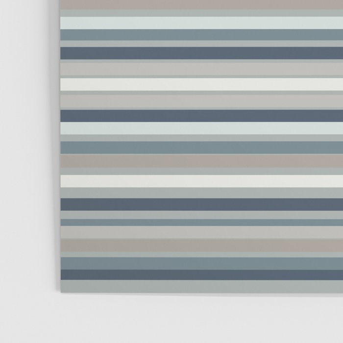 Fine Stripes Pattern in Neutral Blue Gray Tones Poster Gallery Image 3